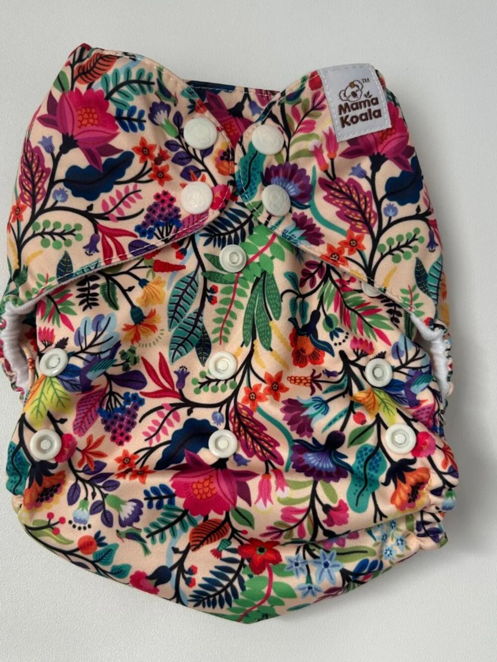 NEW Mama Koala Pocket Cloth Diaper OS Vibrant Floral No Insert
